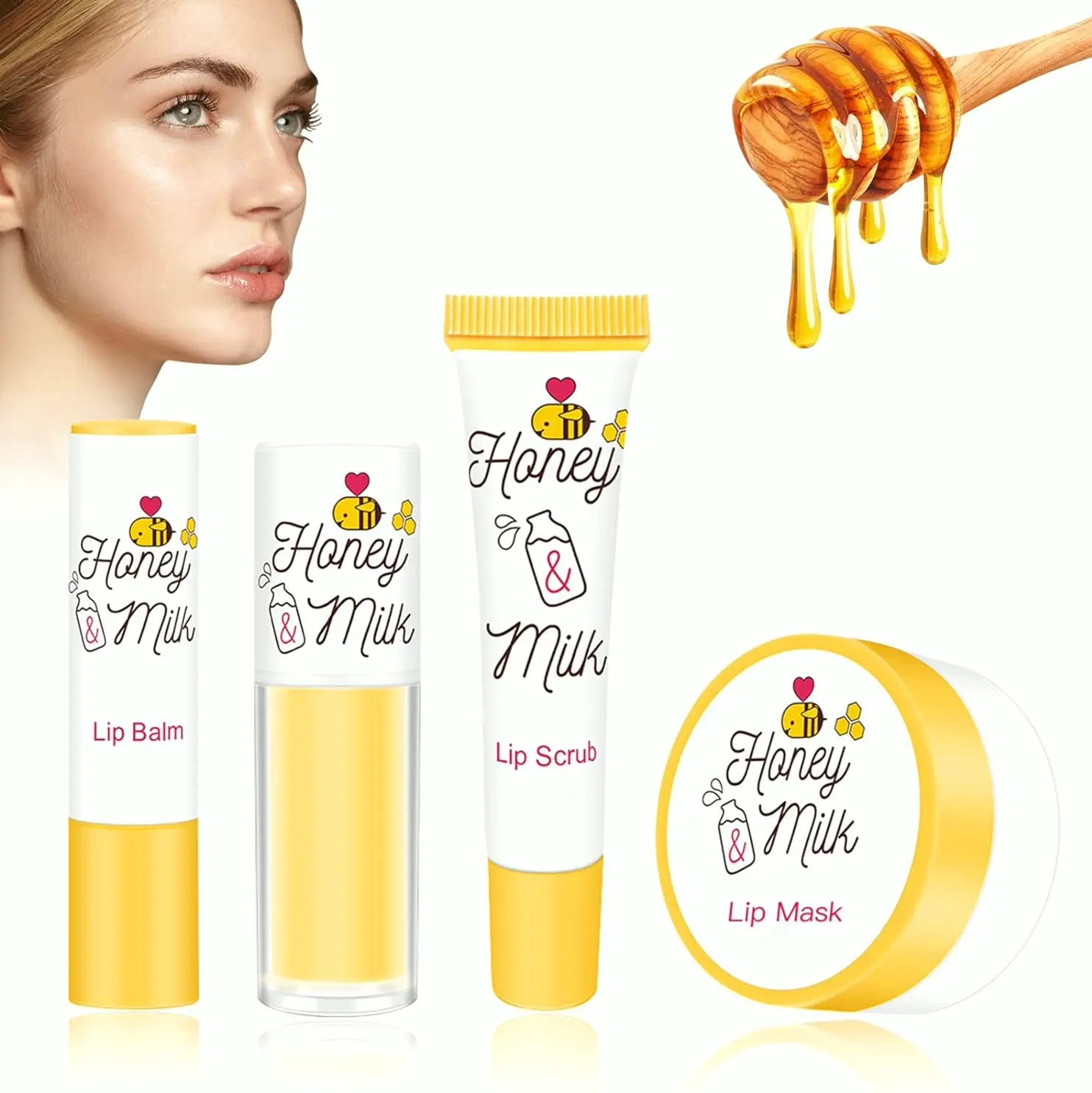 4-Piece Honey Dairy Lip Care Kit