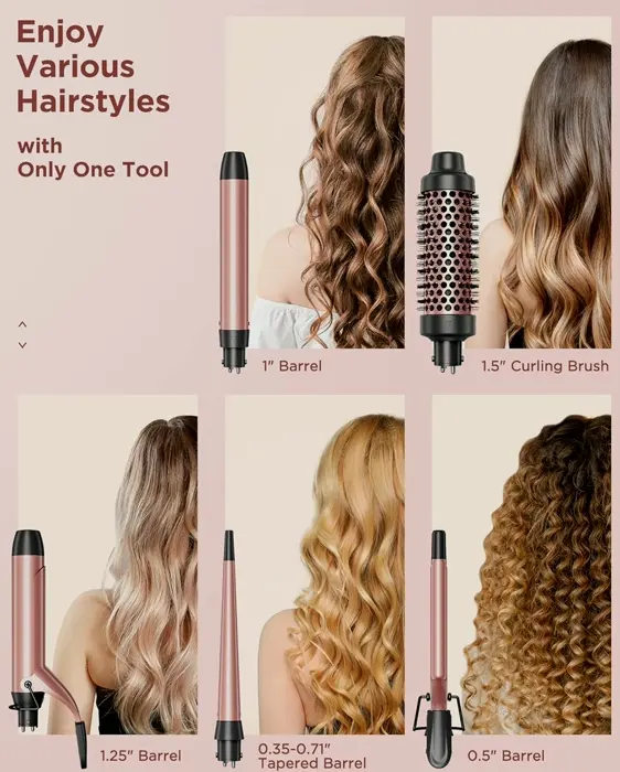 Wavytalk 5-in-1 Styling Wand Set with Switchable Barrels