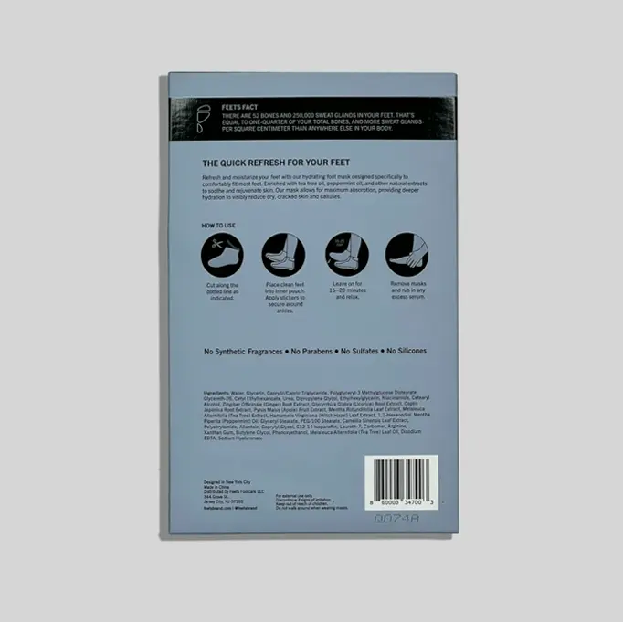 Hydrating Foot Mask with Tea Tree and Peppermint (Set of 3)