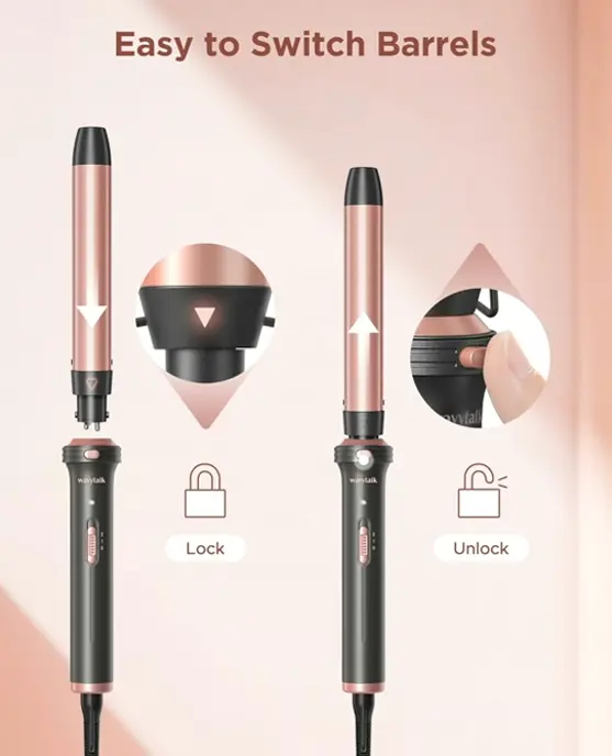 Wavytalk 5-in-1 Styling Wand Set with Switchable Barrels
