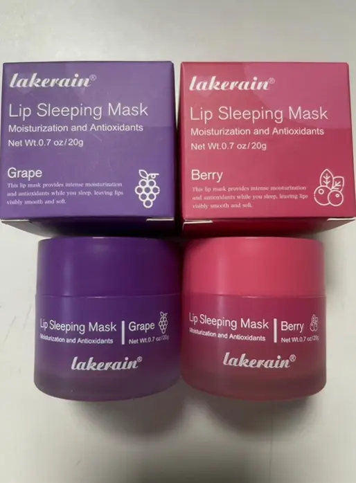 2Pcs Overnight Lip Mask Set with Wand (Berry + #4Grape)