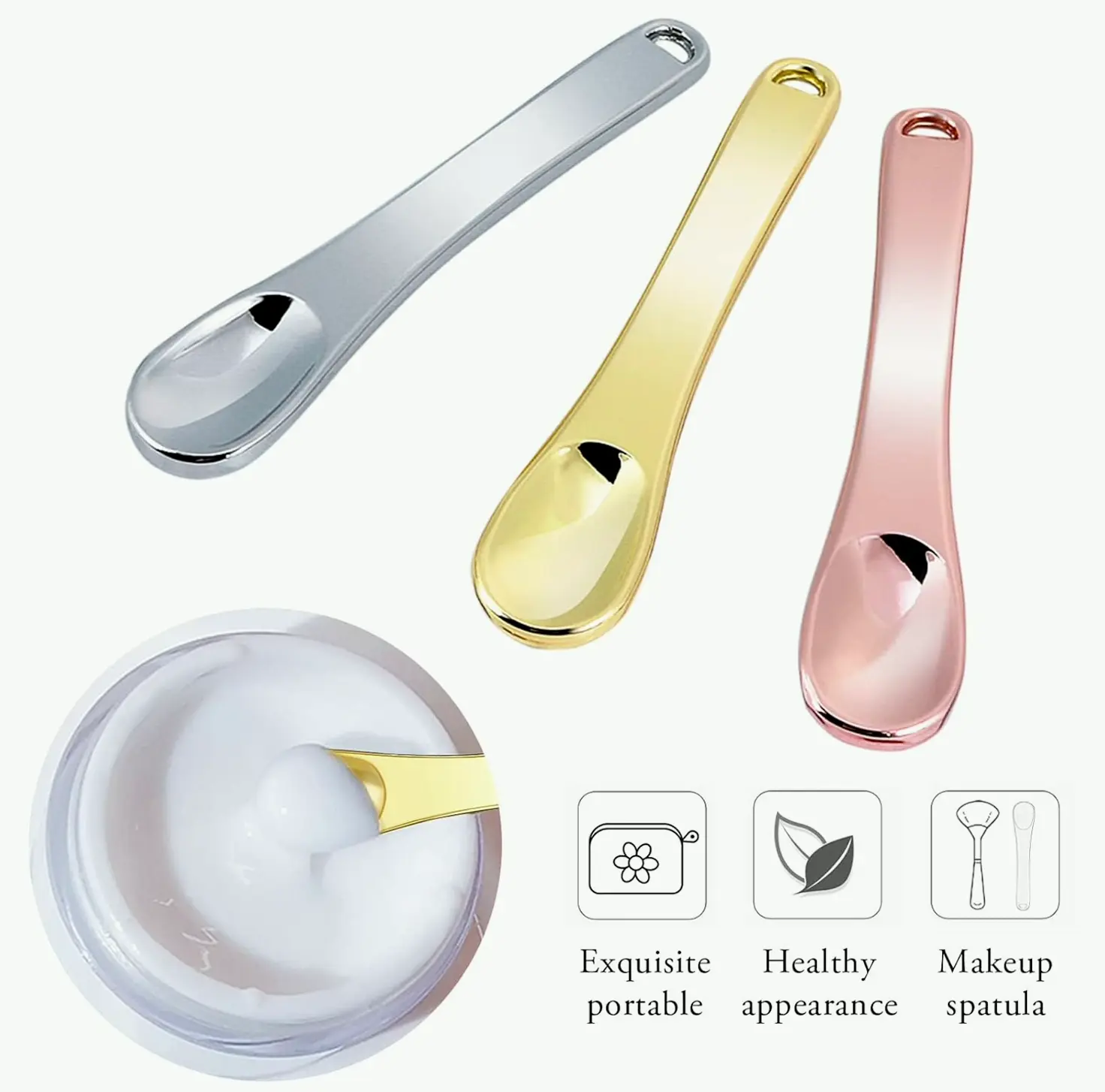 Small Metal Makeup Spatula for Beauty