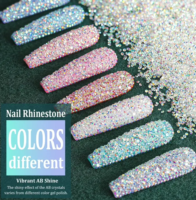 15,000 Tiny Diamond Beads for Nail Art - Shimmering Like Swarovski - 2 Containers - By BELLEBOOST