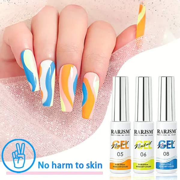 Manicure Polish Kit - 12 Neon Colors Including Glitter