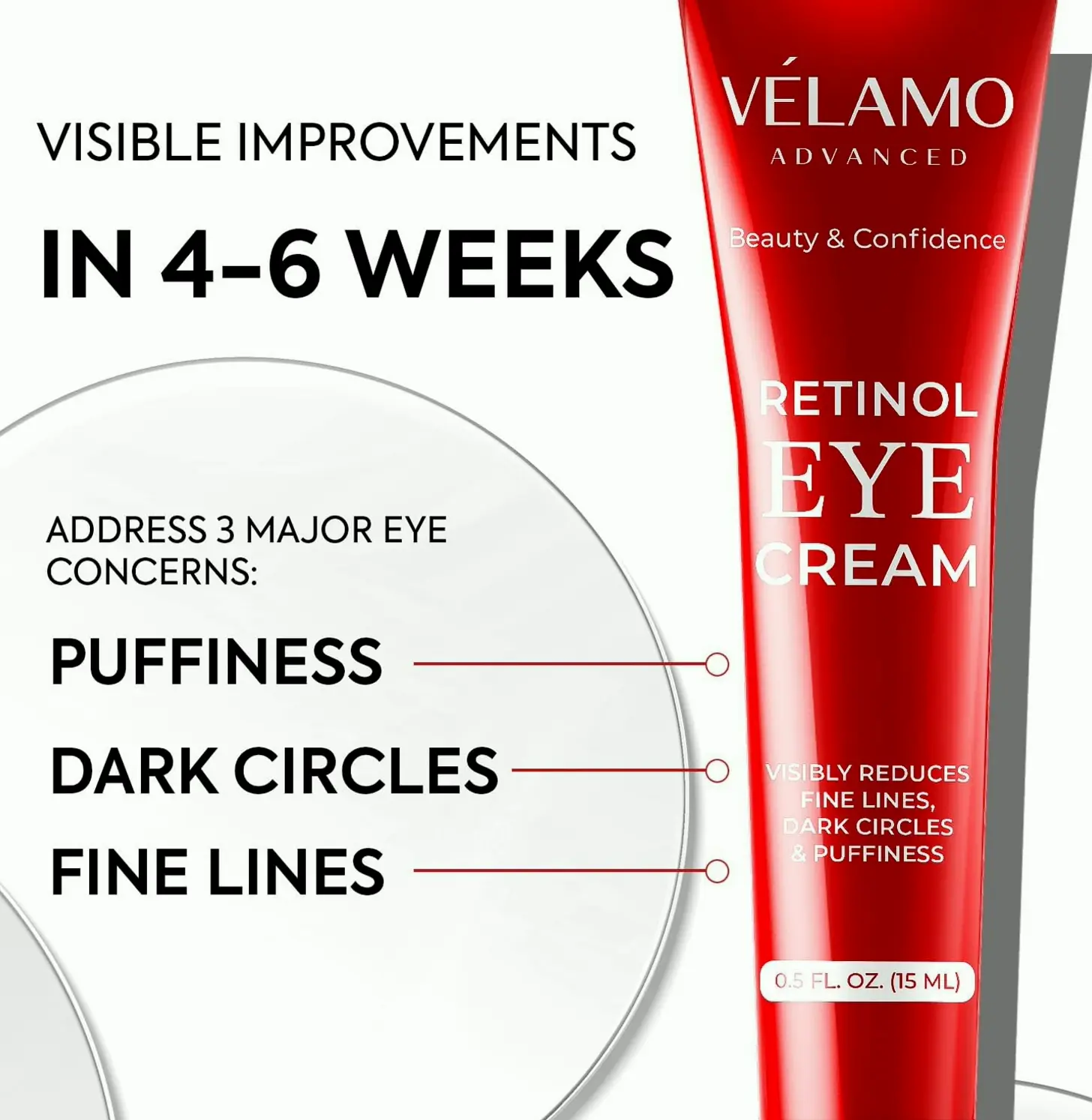 VELAMO ADVANCED Eye Gel for Fine Lines & Dark Circles - 0.5oz
