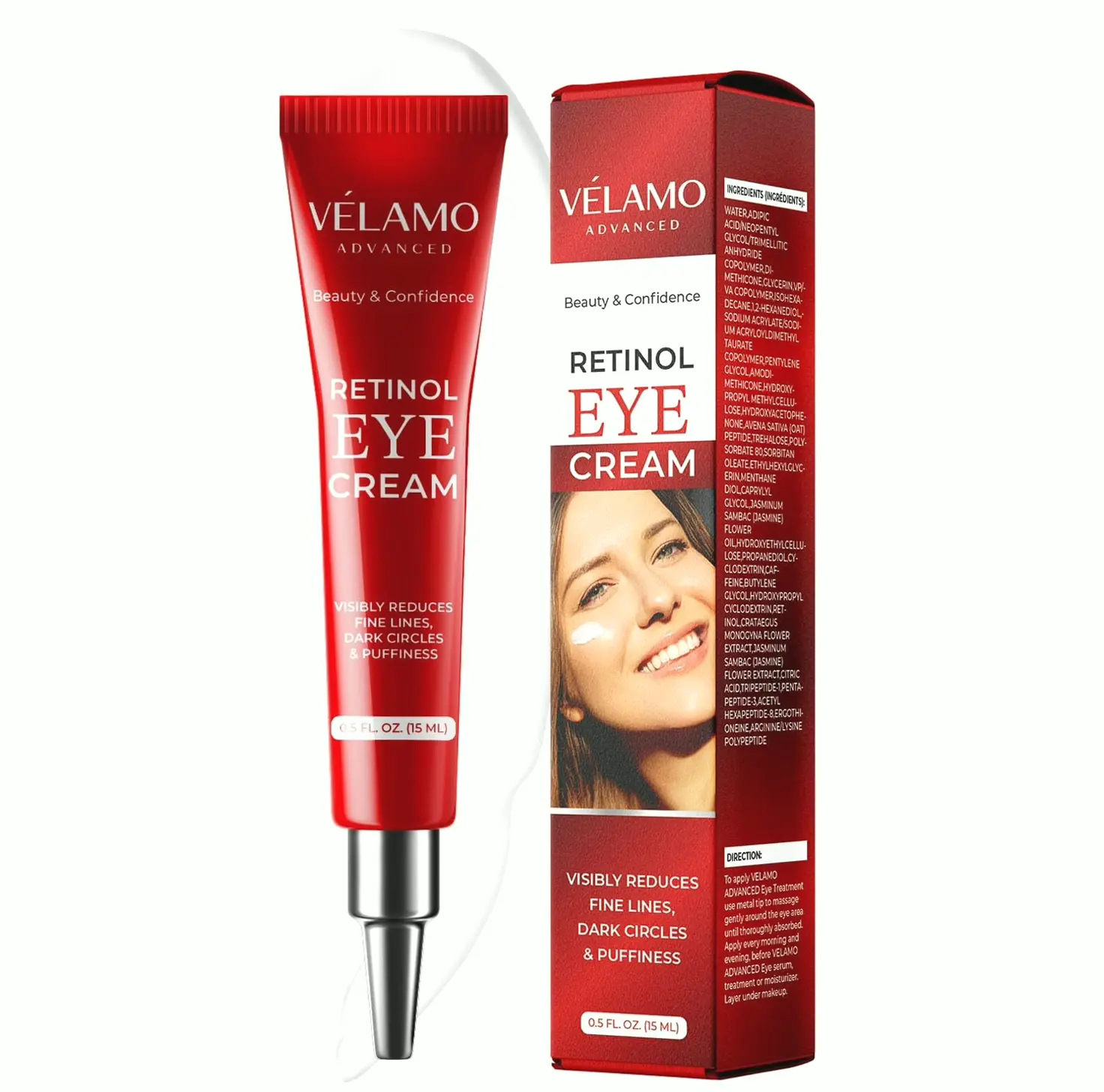 VELAMO ADVANCED Eye Gel for Fine Lines & Dark Circles - 0.5oz