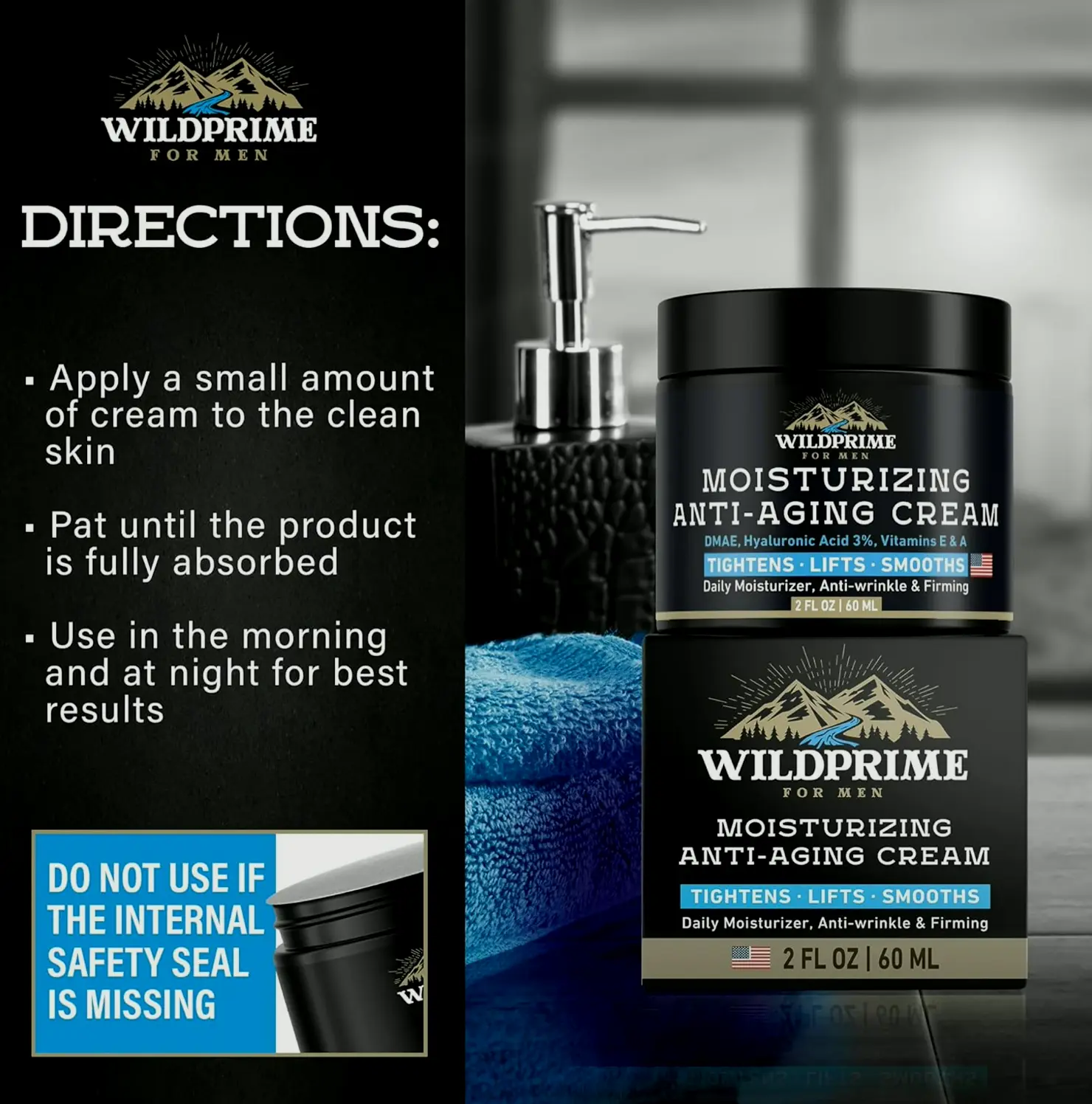 Male's Facial Cream - Anti Aging - 2 oz
