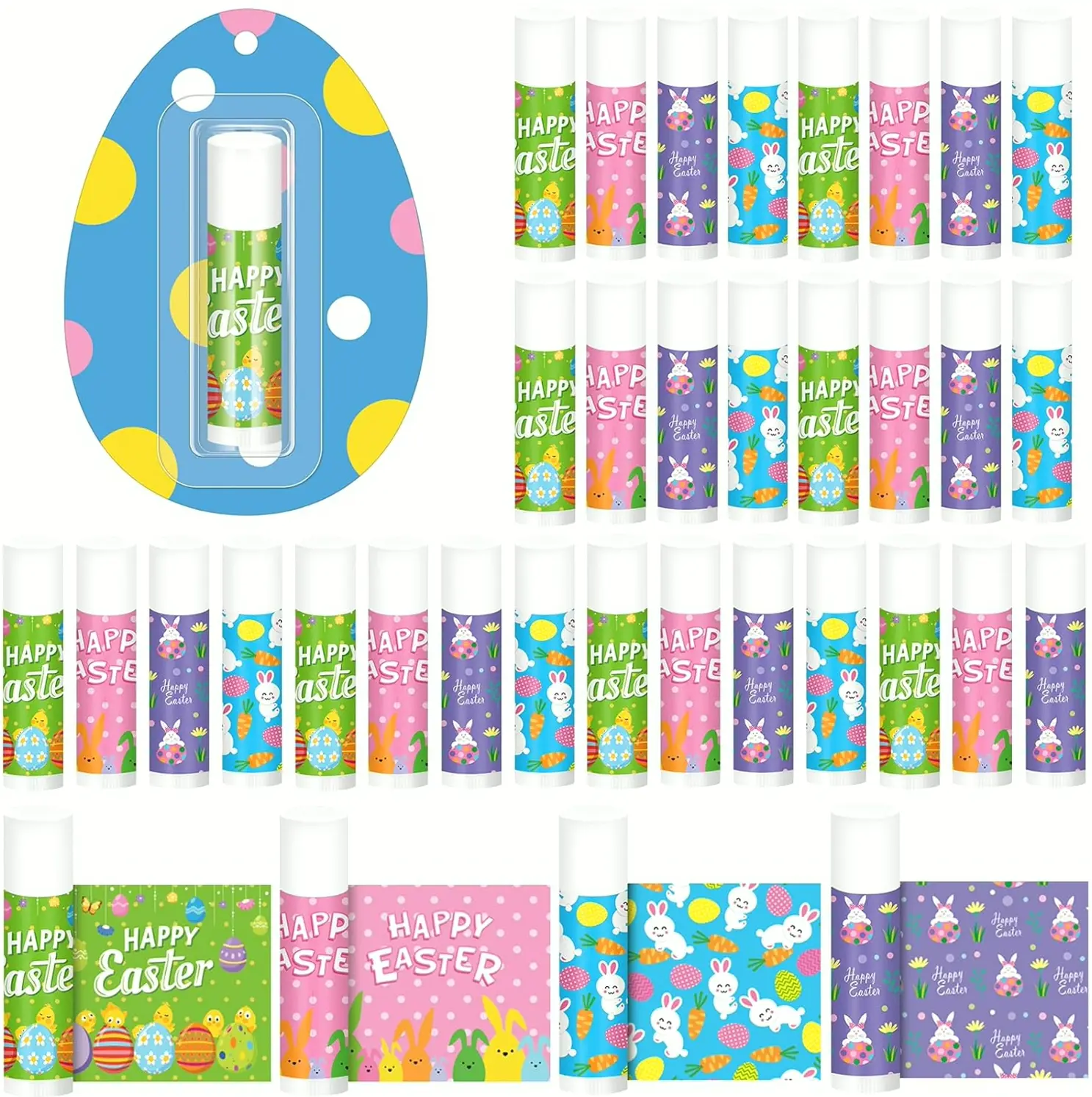 24 Pcs Holiday Lip Balm Bulk Rabbit Gift Bag Stuffers