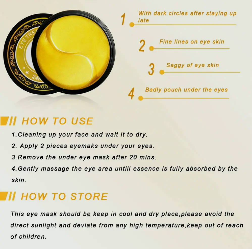 Golden Under Eye Patches - Set Including Amino Acid