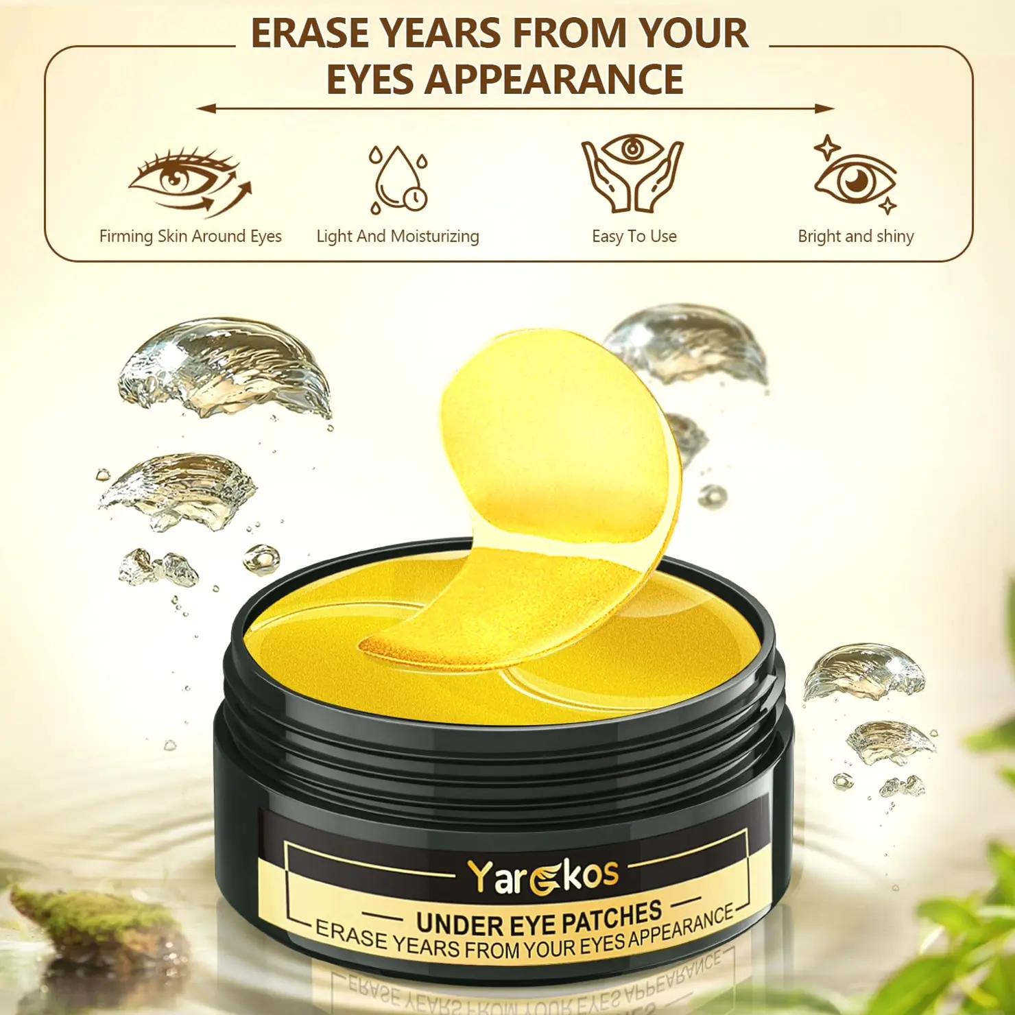 Pack 24K Eye Masks, 30 Pairs, Hydrating Treatment