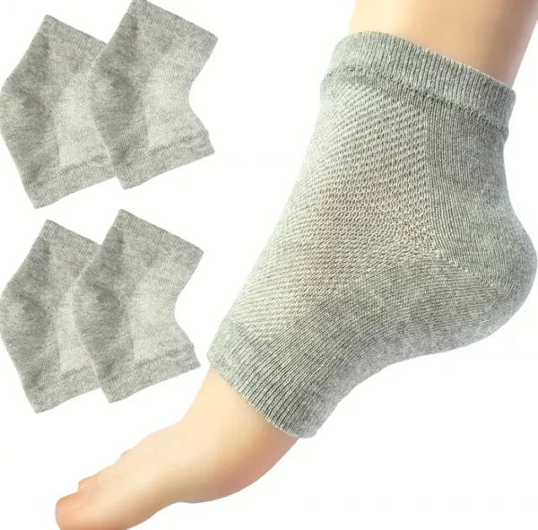 Chiroplax Moisturizing Socks for Dry Heels, 2 Pairs (Grey)