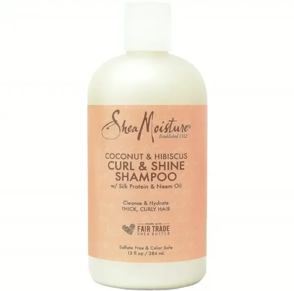 SheaMoisture Coil and Shine Coconut Shampoo 13 ounces Chemical Free Cleanser