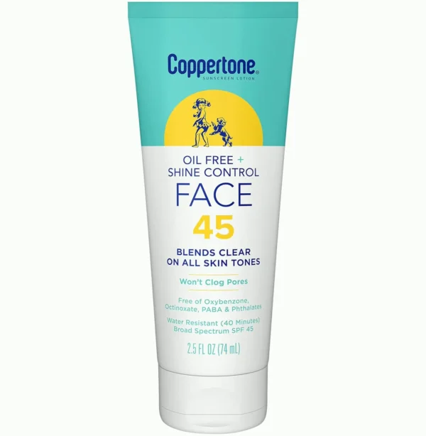 Oil Free Anti-Shine SPF 45 Face Sunscreen, 2.5 fl. oz.