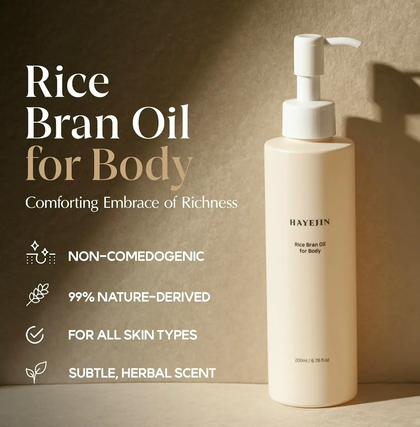 RiceBran Oil for Men & Women | Moisturizing Oil 6.76 fl oz