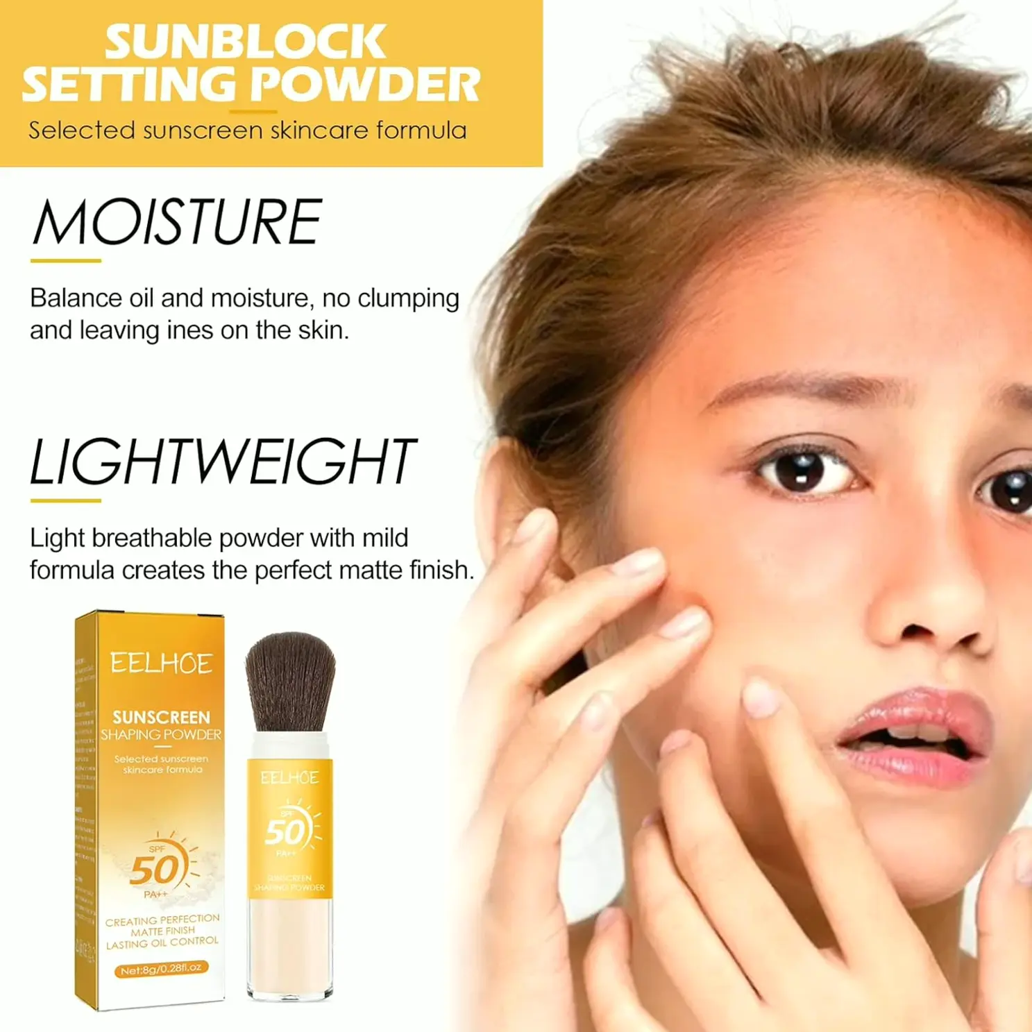 Sunscreen Fixing Makeup Powder SPF 50 Facial Moisturizer