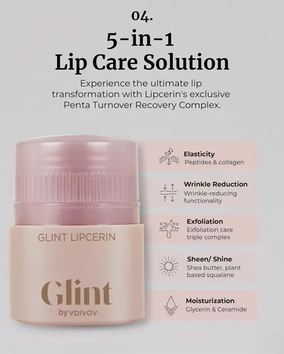 Glimmer Lipcerin – Pink Shine, Moisturizing Five-in-One Care