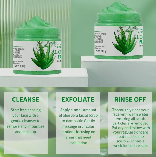 Face Exfoliator with Aloe Vera for Radiance