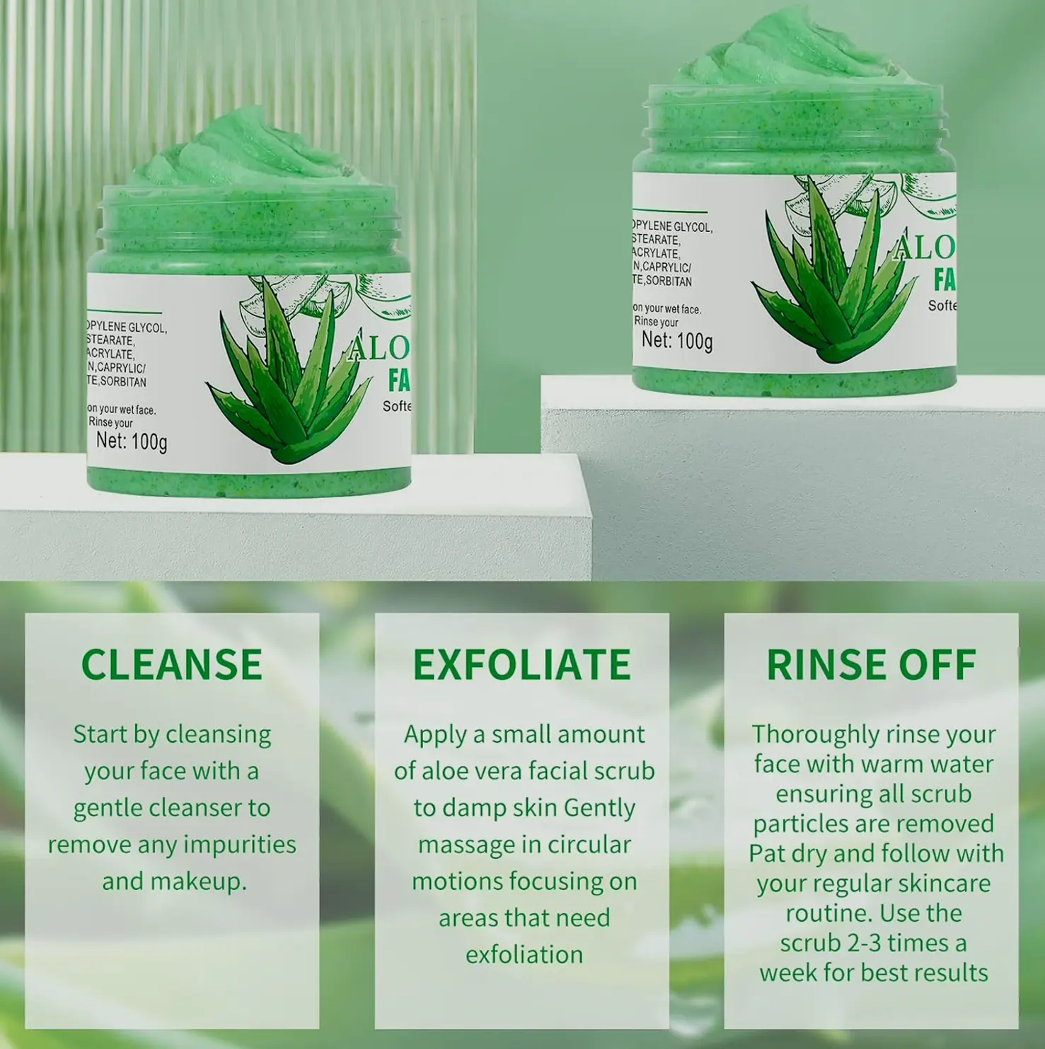 Face Exfoliator with Aloe Vera for Radiance