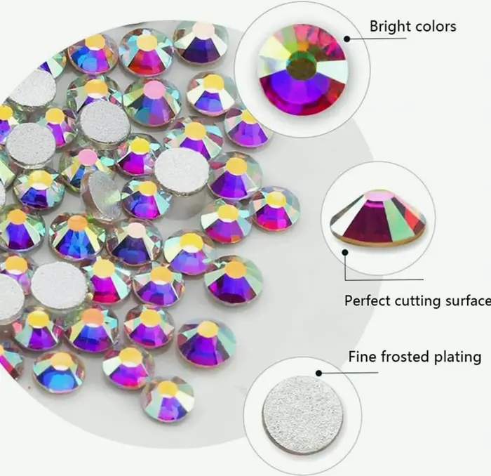 2300pcs Flat Back Crystal Rhinestones for DIY Nails
