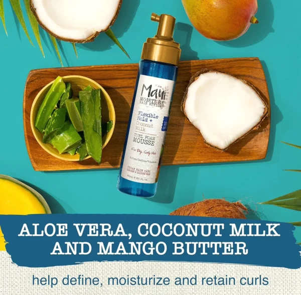 Maui Coconut Flexible Styling Mousse For Curly Hair, 8.5oz