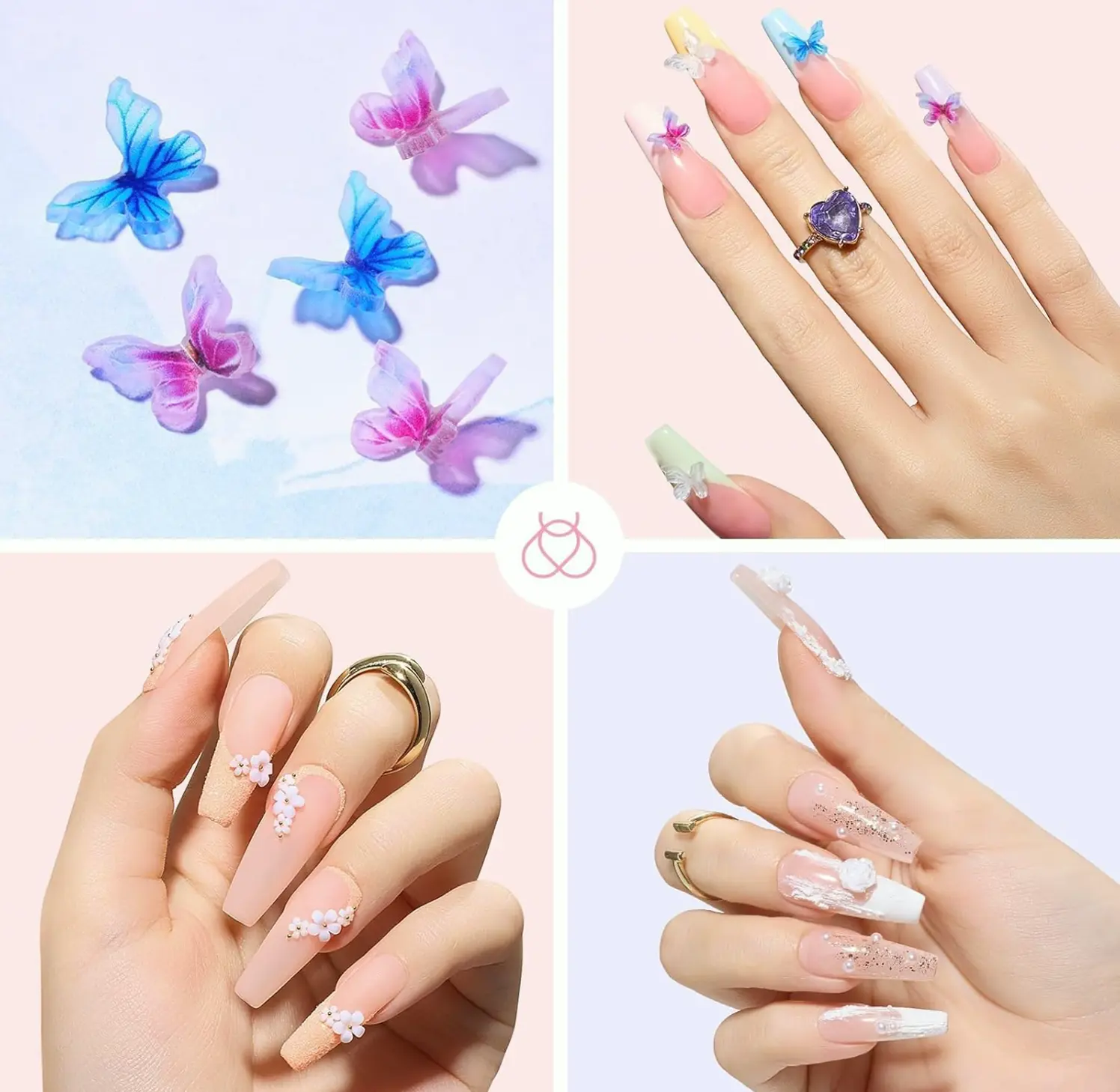 Beetles Brand Flower Nail Decorations 2 Boxes
