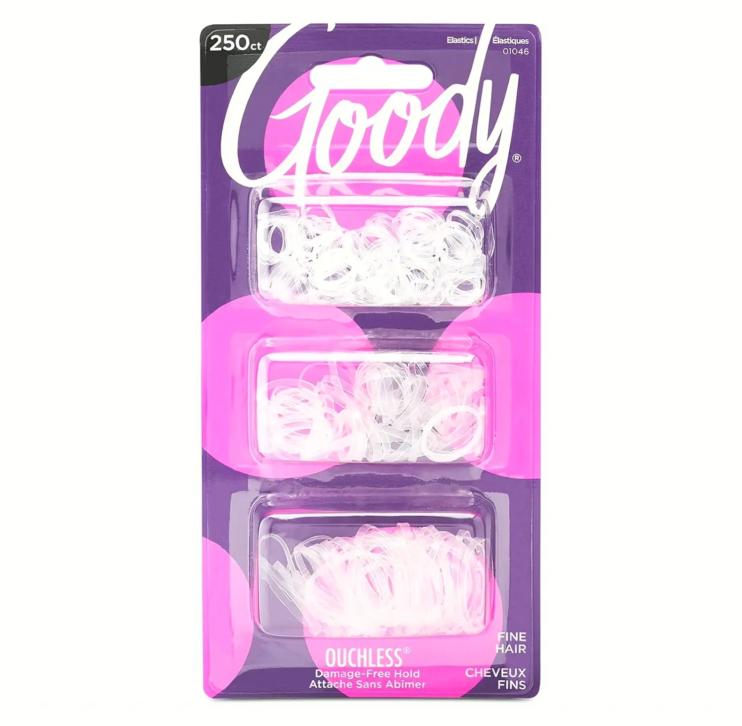 Goody Ouchless Polyband Hair Tie - Two Hundred Fifty Clear Bands