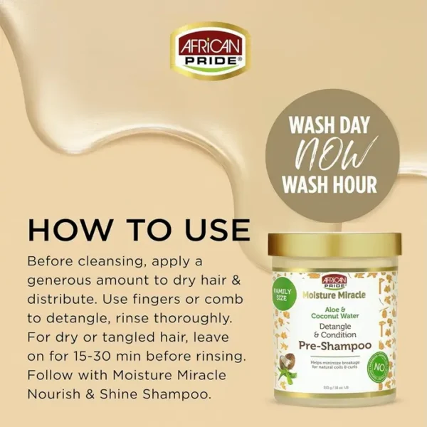 African Moisture Wonder Pre-Wash using Aloe & Coconut Liquid - 18 ounces