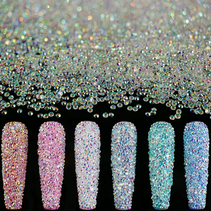 15,000 Tiny Diamond Beads for Nail Art - Shimmering Like Swarovski - 2 Containers - By BELLEBOOST