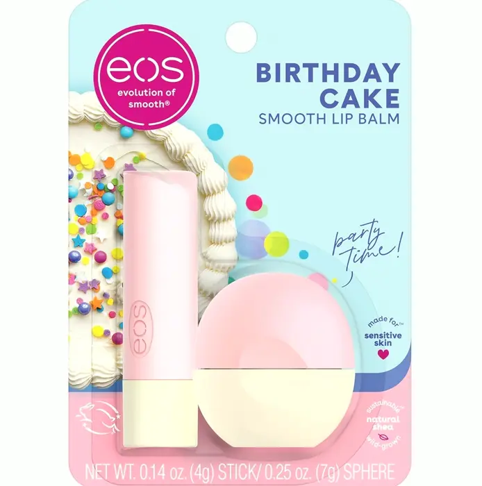 eos Shea Lip Balm - Celebration Flavor, All-Day Moisture, 0.39 oz