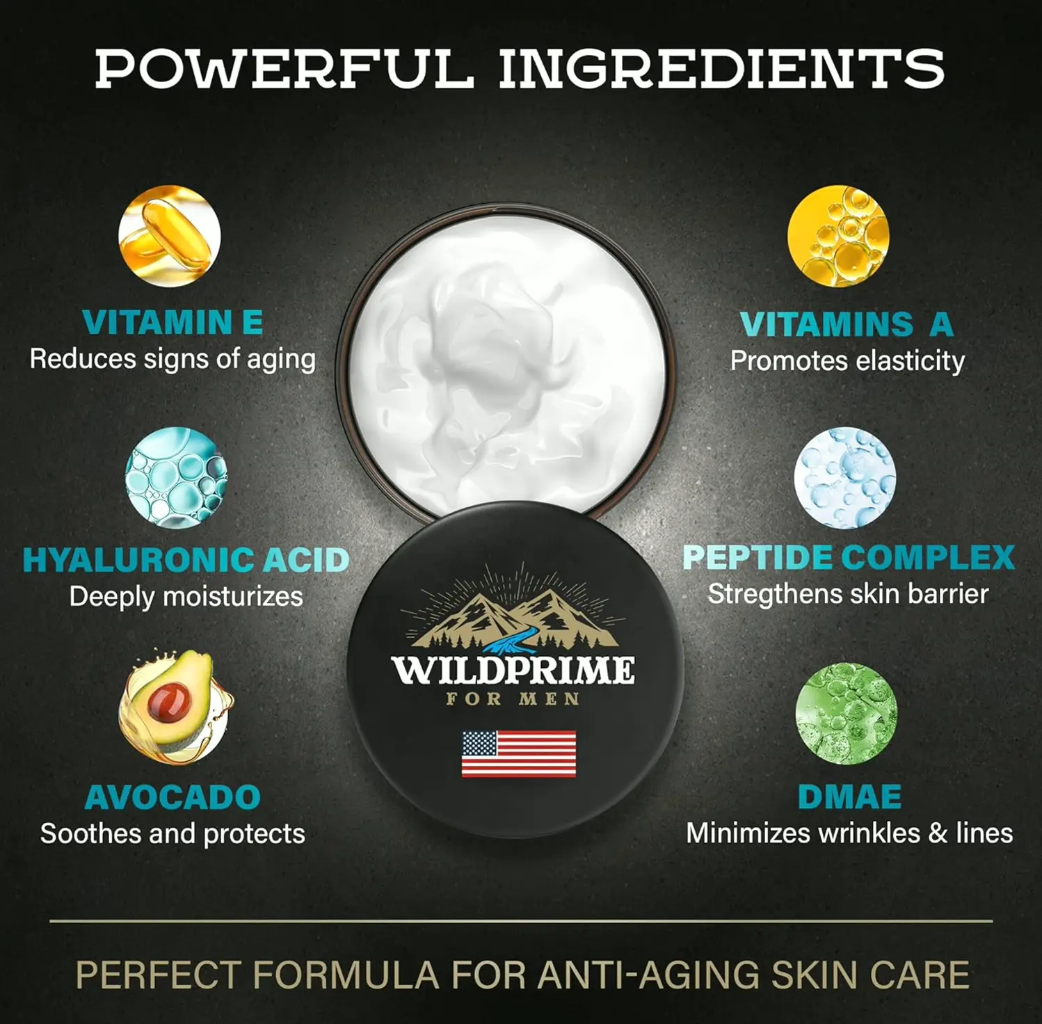 Male's Facial Cream - Anti Aging - 2 oz