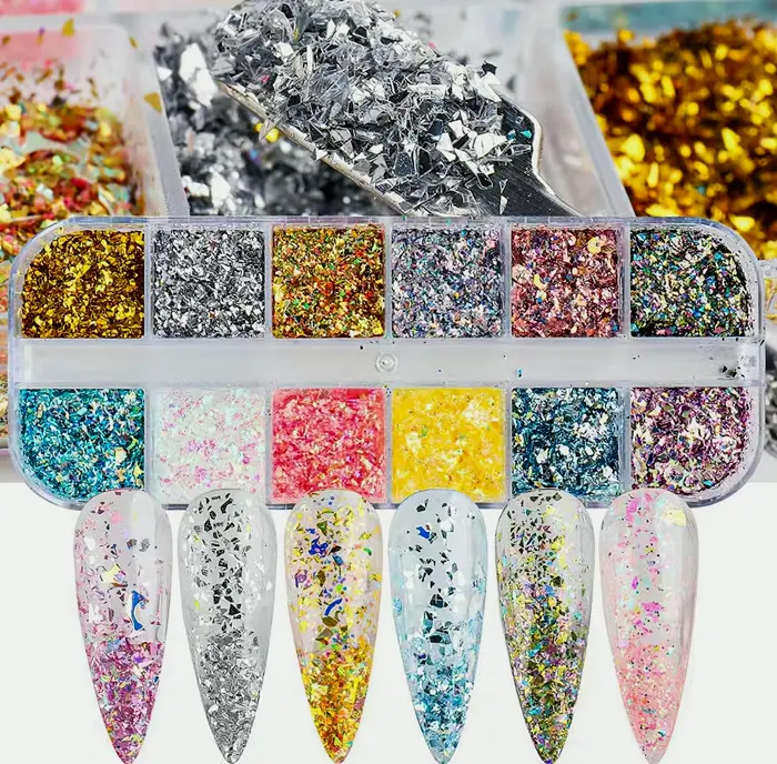 Irregular Nail Film Fragments Glitter
