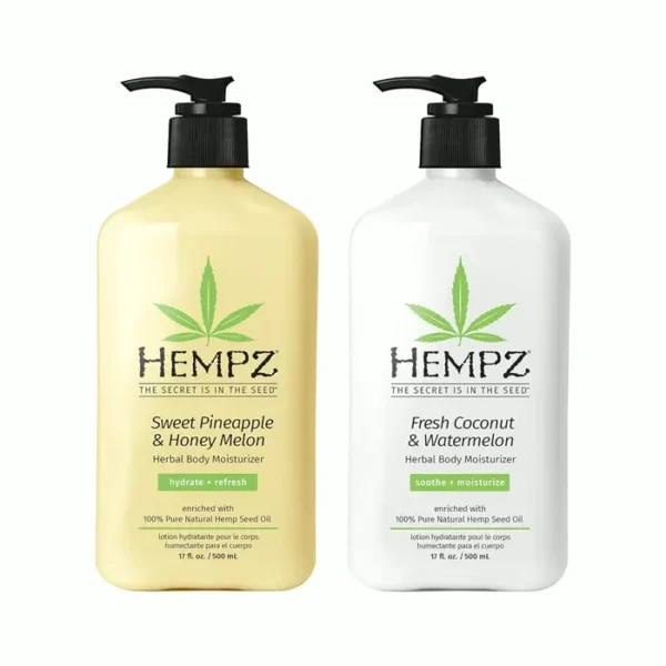 Hempz's Body Moisturizer: Tasty Pineapple's & Honey Melon + Coconut & Watermelon Daily Skin Care Cream (2-Pack) with Shea's Butter's & Aloe's - 17 Fluid Ounces