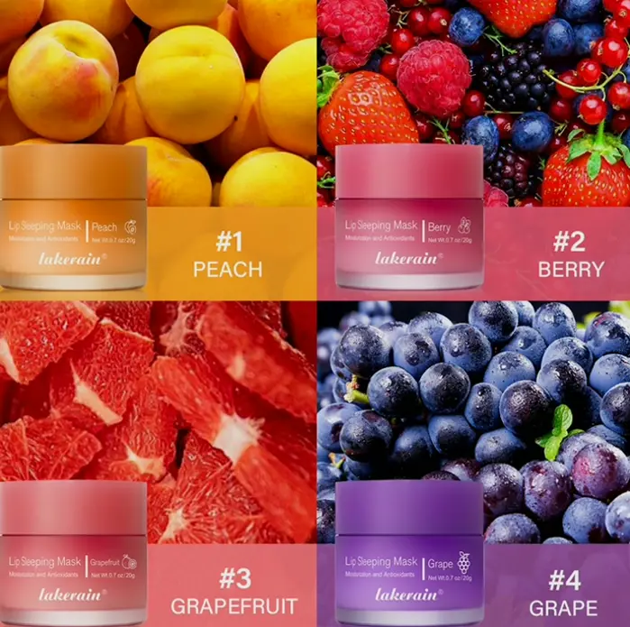 Hydrating Lip Mask, Long-lasting Overnight Treatment, Reduces Dry Lips (Berry) 0.7 OZ