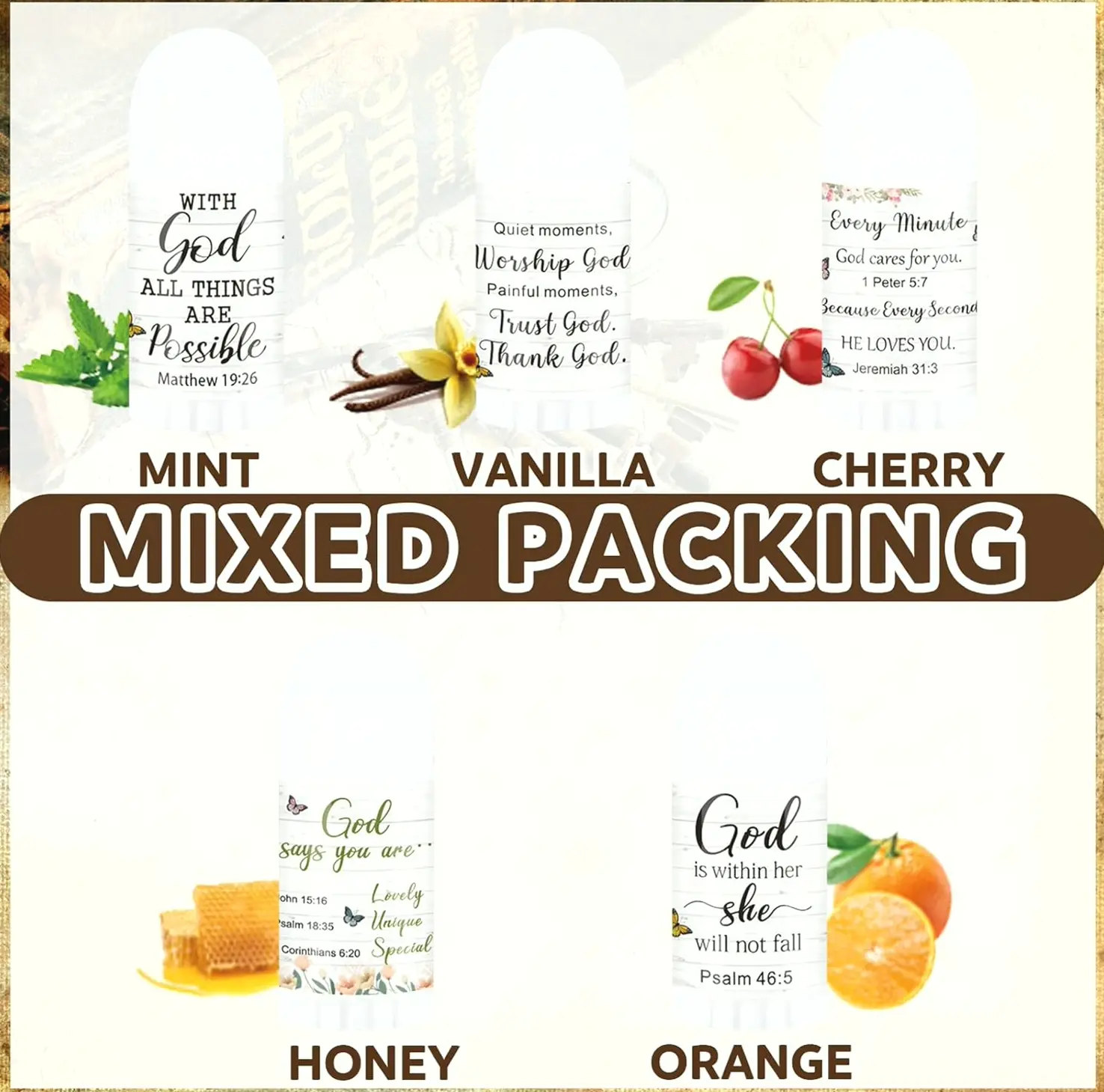 Faith-Based Mini Lip Balm Pack - Hydration for Dry Skin