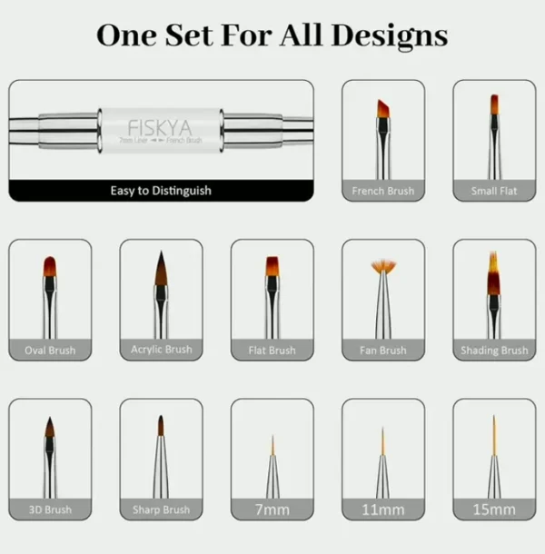 Nail Brushes Set Dual-end Acrylic Pens