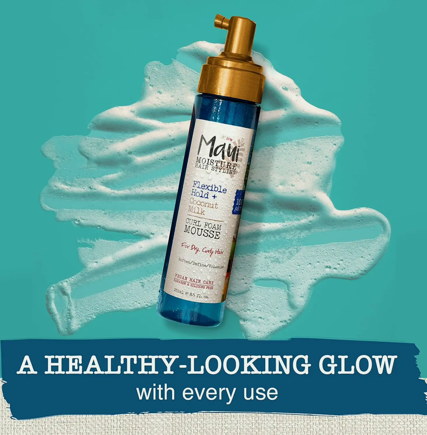 Maui Coconut Flexible Styling Mousse For Curly Hair, 8.5oz