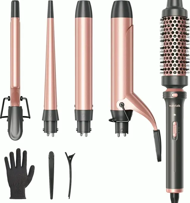 Wavytalk 5-in-1 Styling Wand Set with Switchable Barrels