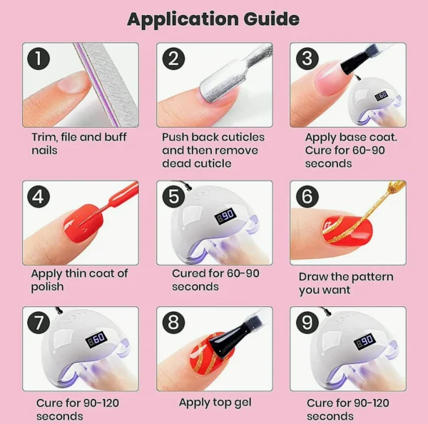 Manicure Polish Kit - 12 Neon Colors Including Glitter