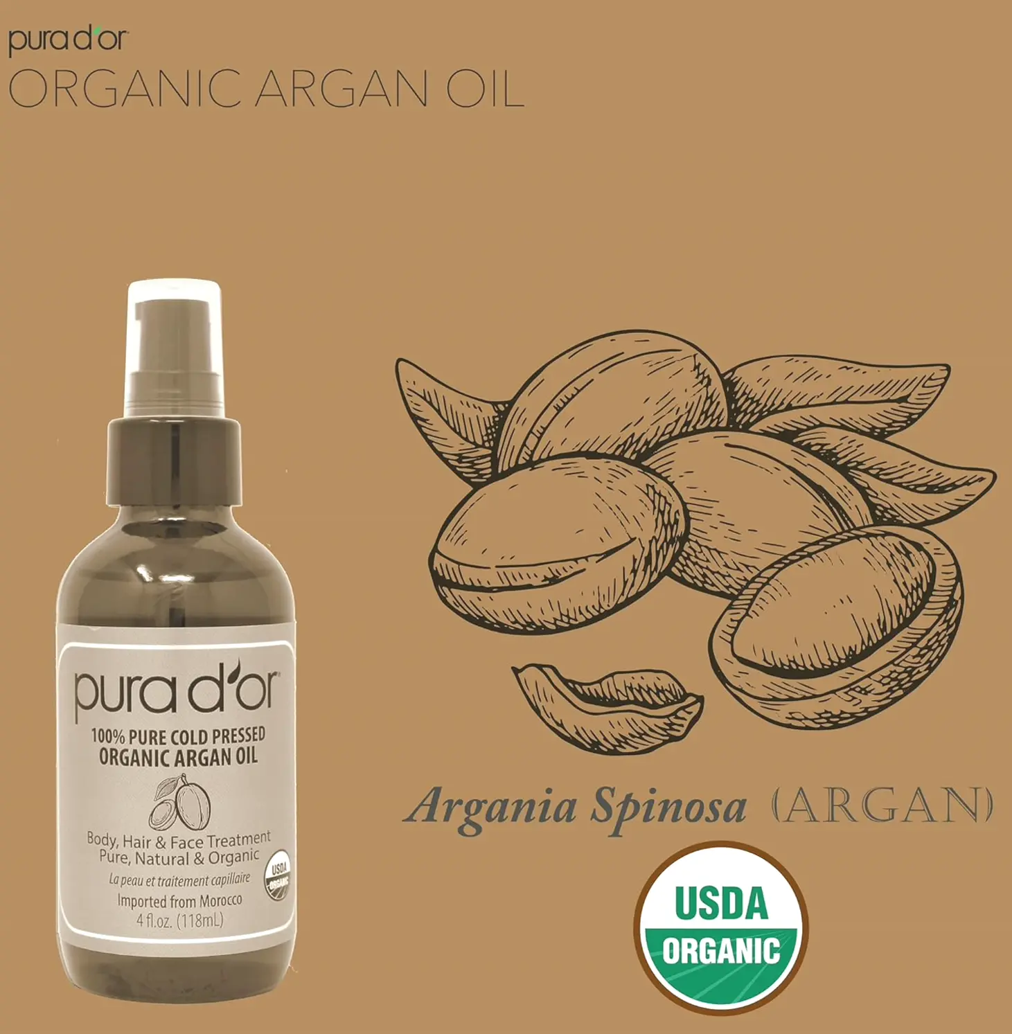 Organic Moroccan Argan Oil - Hydrate Body