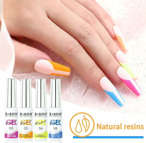 Manicure Polish Kit - 12 Neon Colors Including Glitter
