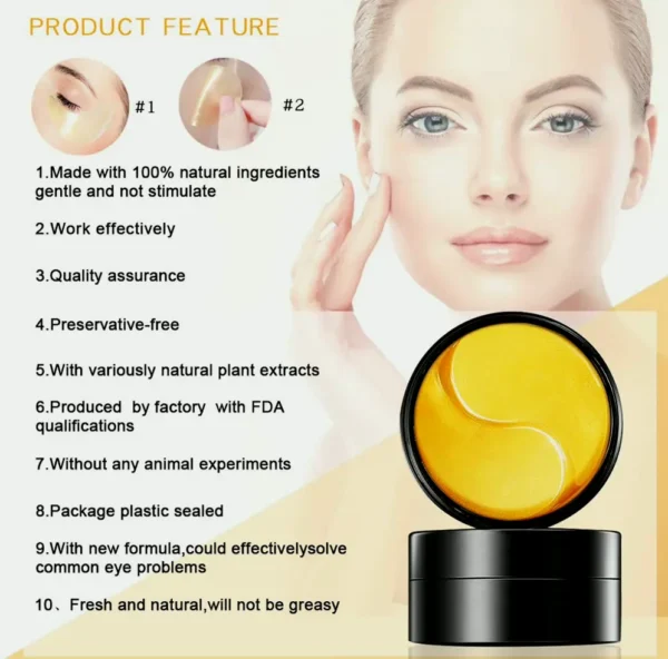 Golden Under Eye Patches - Set Including Amino Acid