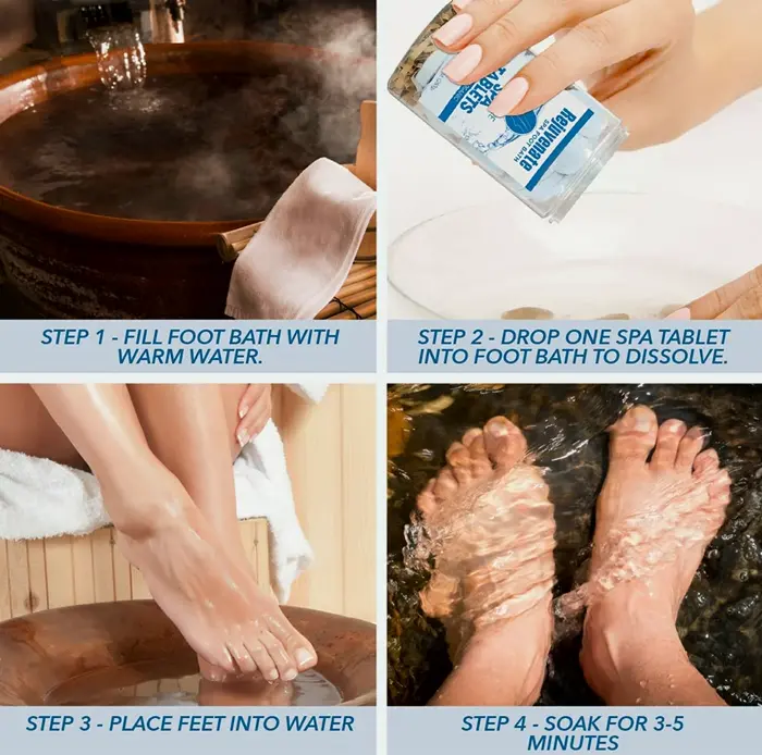 Rejuvenate Pampering Foot Bath, Natural Soak Tablets