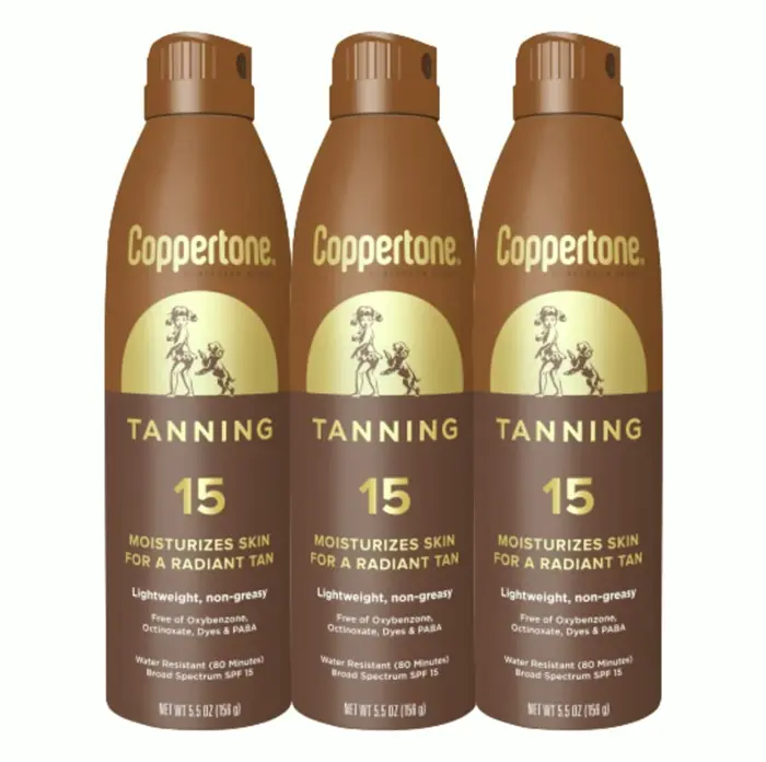 Coppertone Tanning SPF Mist, Waterproof, 5.5 Oz, 3-Pack