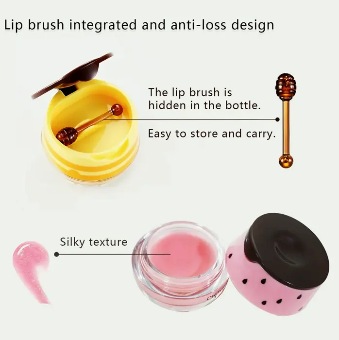 Two-Pack Honey & Strawberry Lip Balm & Scrub Tool