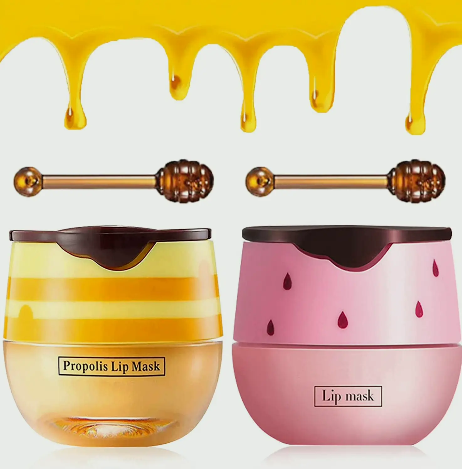 Two-Pack Honey & Strawberry Lip Balm & Scrub Tool
