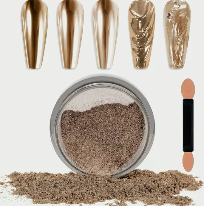 Metallic Manicure Powder for Reflective Look - Champagne Gold