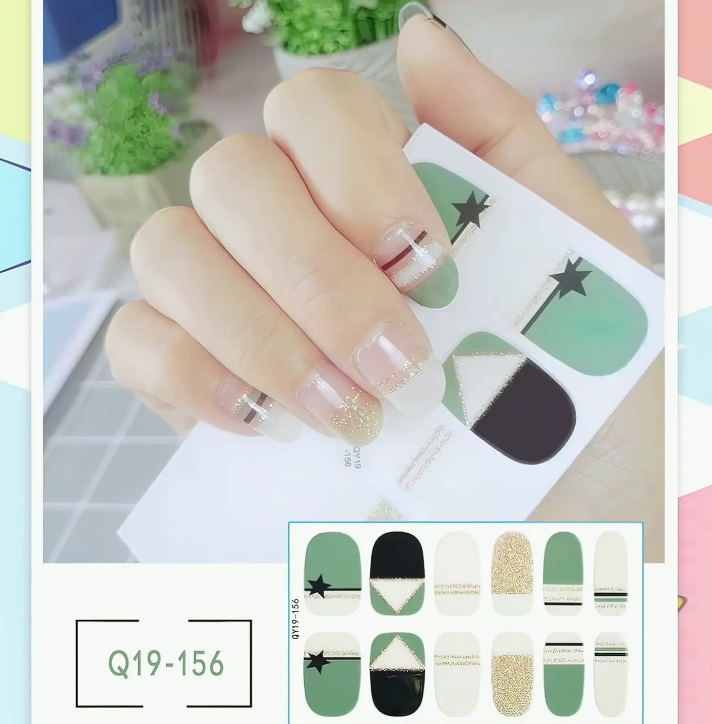 Trendy 3D Nail Stickers from Sun&Beam for Women & Girls