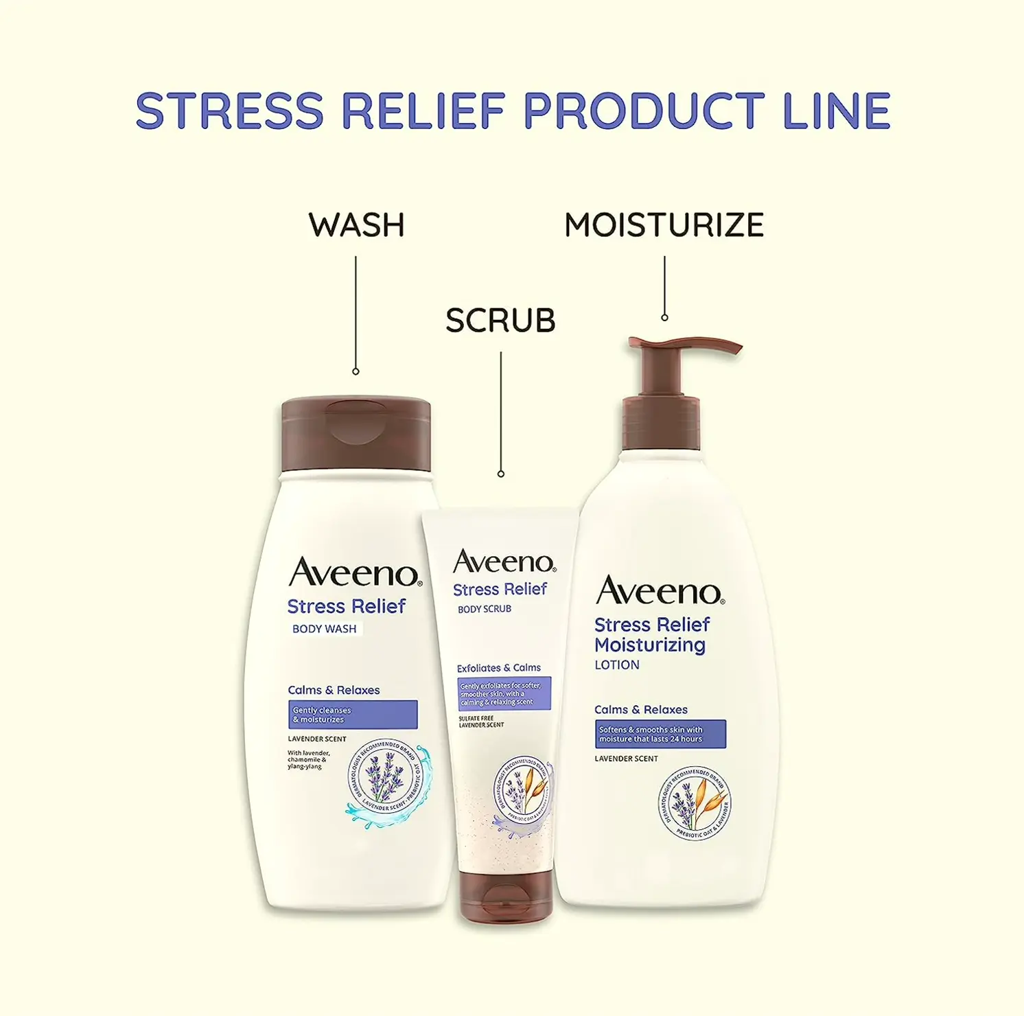 Soothing Aveeno Stress Relaxation Body Cleanser, 18 fl. oz