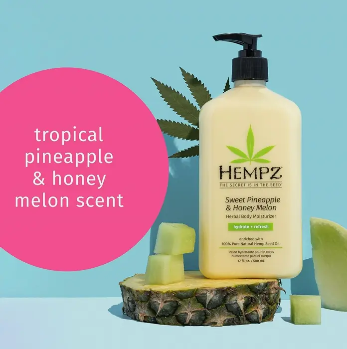 Hempz Body Moisturizer: Tasty Pineapple's & Honey Melons + Coconut & Watermelons Everyday Skin Care Lotion (Bundle) with Shea's Butter's & Aloe's - 17 Fluid Ounces