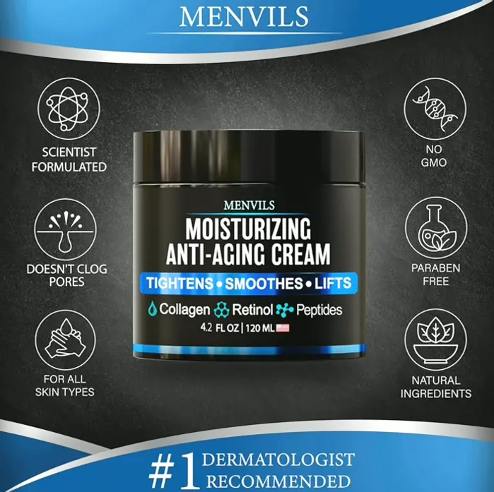 Guys Facial Moisturizer Gel - Anti-Aging & Revitalizing - 4.2 OZ